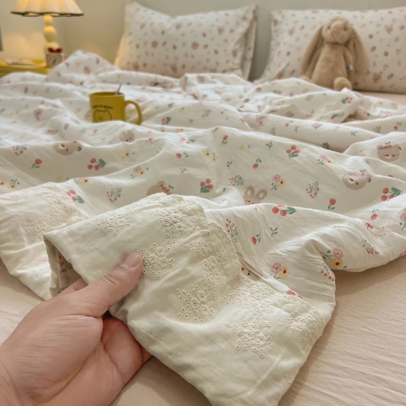 

Летний комплект одеял с мультяшным кружевом, комфортное тонкое одеяло для кондиционера, для студенческого общежития, односпальное, для домашнего использования, двуспальное, летнее