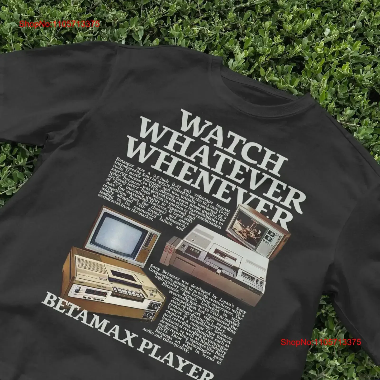 Vintage Betamax T Shirt Nostalgic Retro VHS Y2K Aesthetic 2000s Trendy Video Player Vaporwave vintage Washed Breathable graphic