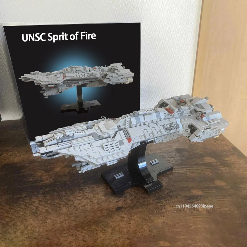 

MOC UNSC Sprit of Fire, популярная игра, строительные кирпичи, модель DIY, креативный космический корабль, сборка кирпичей, детская игрушка, Рождественский подарок