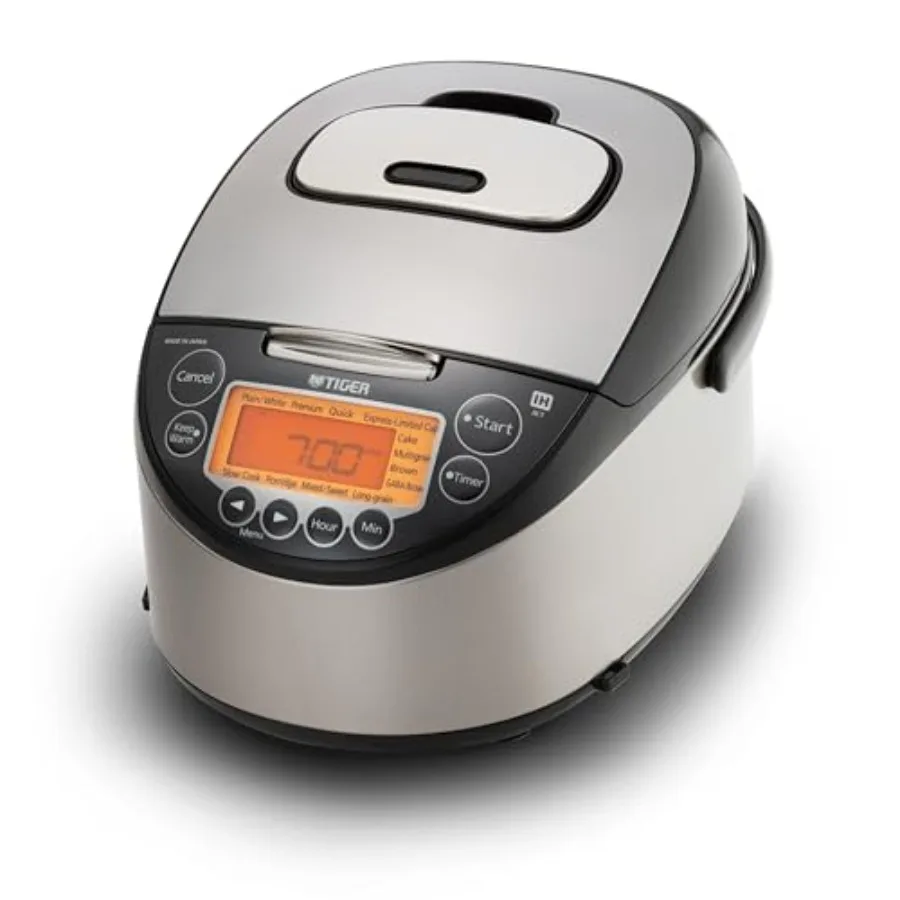 JKT-D Multi-Functional Induction Heating IH Electric Rice Cooker with 12 Cooking Settings (Silver Black)