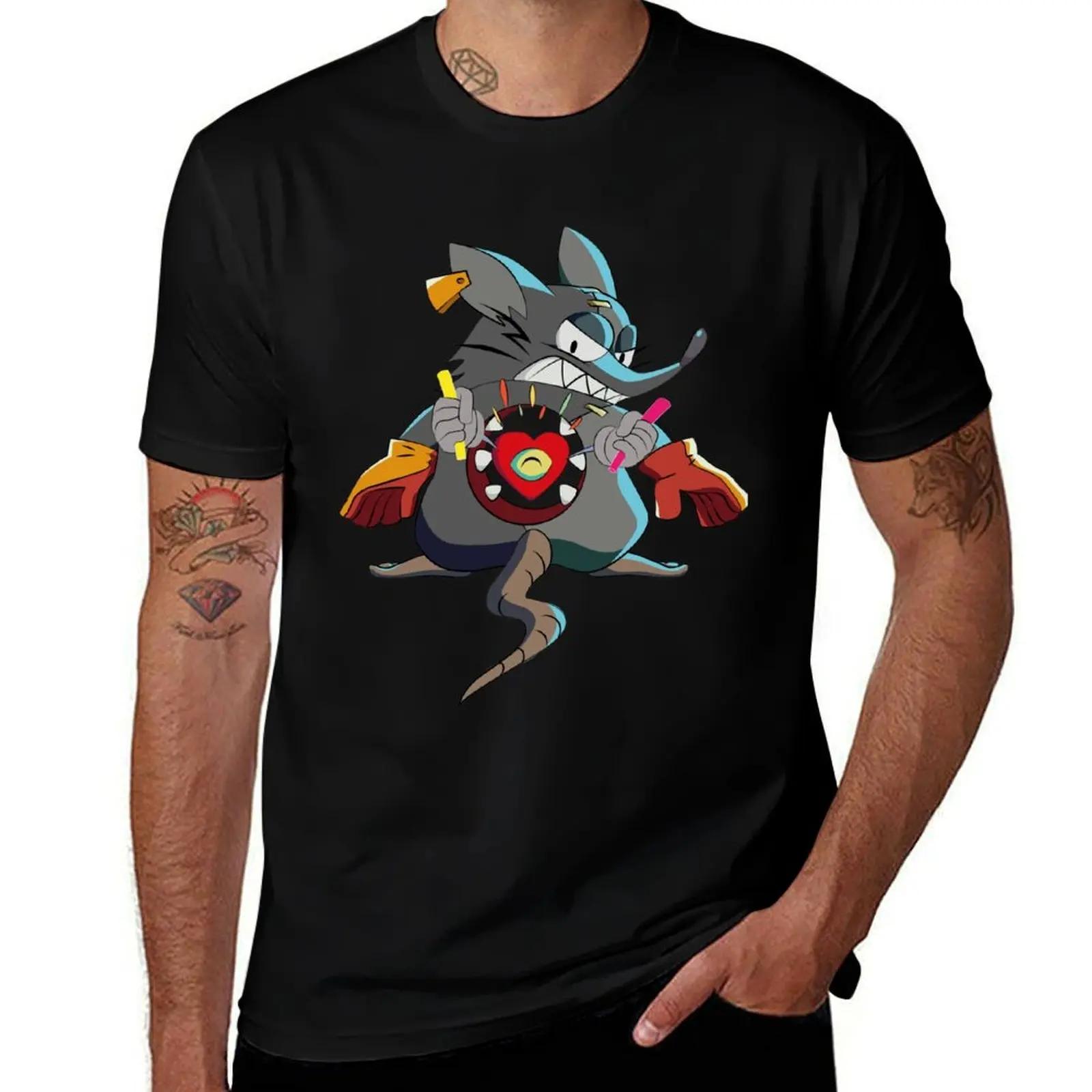 Angry rodent normal T-Shirt Basic Solid Color Short Sleeve Cotton Top T-Shirt