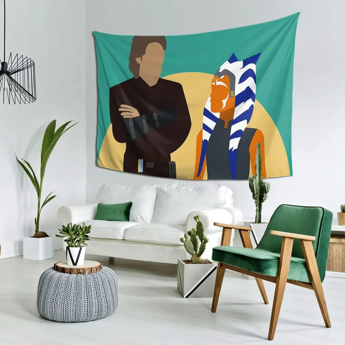 Ahsoka Anakin Tapestry Art Wall Hanging Aesthetic Home Decor Tapestries for Living Room Bedroom Dorm Room