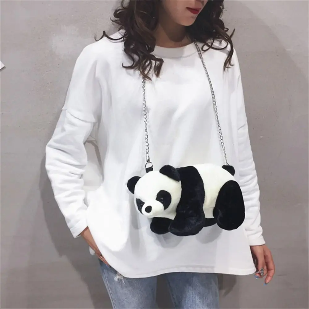 Sac à bandoulière en peluche animaux en peluche, sac à bandoulière chaud et moelleux de dessin animé mignon, sac messager en peluche Panda, cadeaux pour enfants