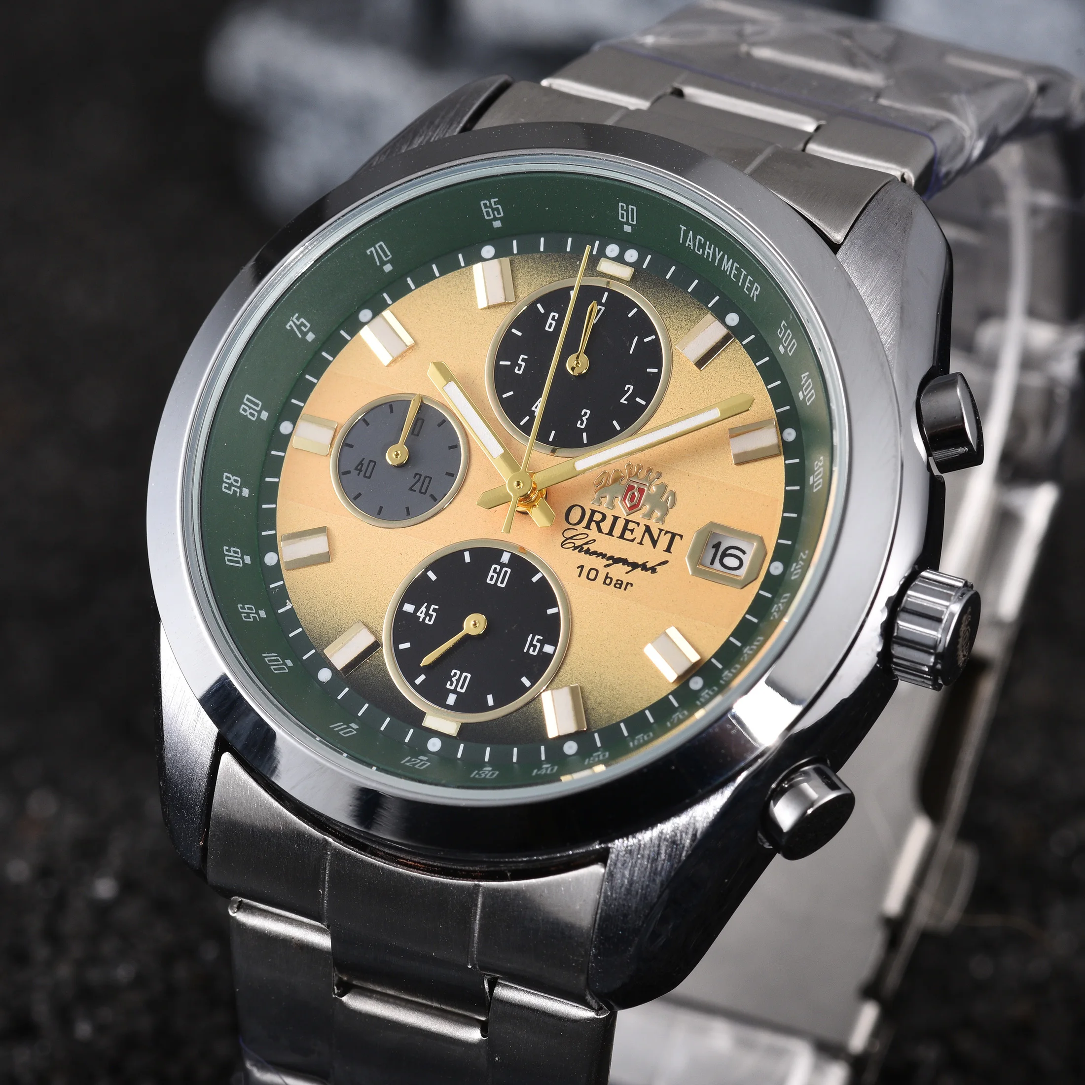 New Japan Orient Quartz Chronograph AAA Luxury Men Watch Tachymeter Date 100M Waterproof Stainless Steel Sports Wristwatch