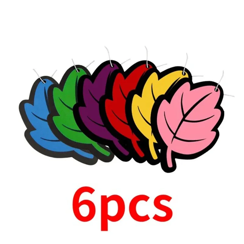 1/2/4/6 سيارة معطّر الهواء الطبيعي المعطرة ورق الشاي السيارات معلقة الفانيليا العطور العطر ورقة شكل اكسسوارات السيارات الداخلية