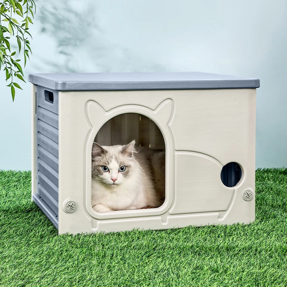 

Cat Houses & Condos Rainproof Stray Cats Houses Four Seasons Shelter Stray Cozy House for Small Pets
