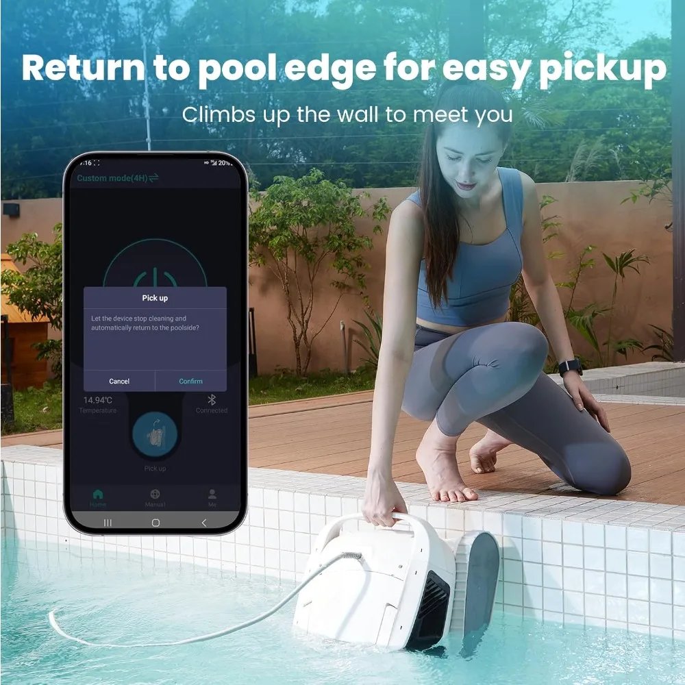 

Hydro 4 Corded Robotic Pool Cleaner, Pool Vacuum for Inground Aboveground Pools, 4.1L Filter Basket, Floor Wall Waterline