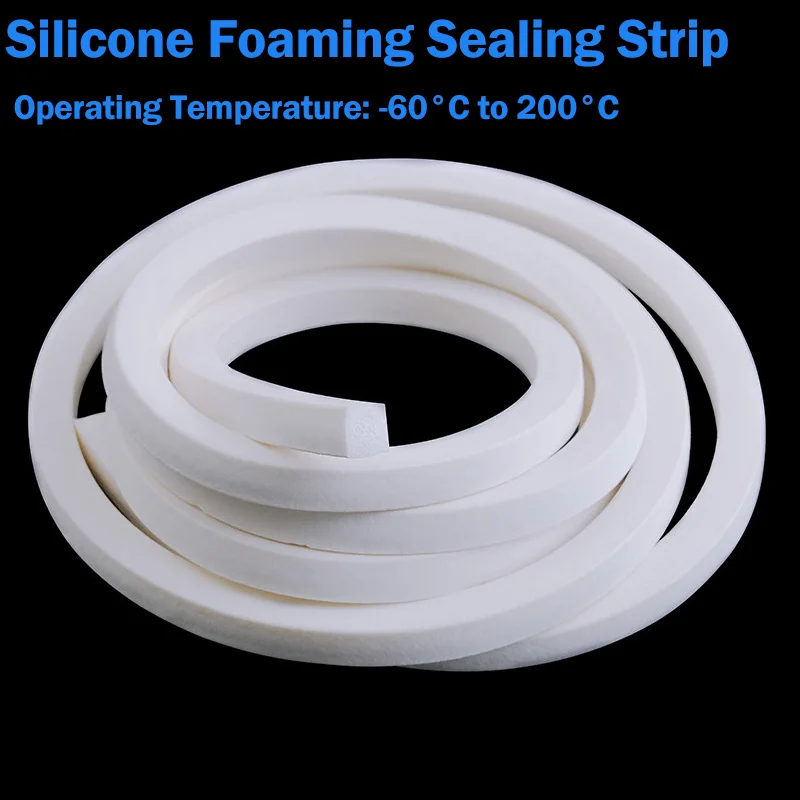 1/2/5 Meter White Square Silicone Foaming Sponge Sealing Strips Silicone Foaming Sealing Strip Doors Windows Gasket