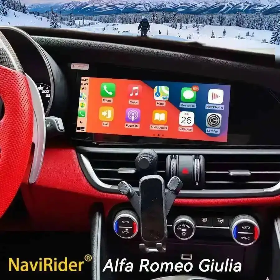 10.25inch Navi GPS 360 Stereo Carplay For Alfa Romeo Stelvio Giulia 2016-2019 Android 15 Screen Car Multimedia Video Player GPS