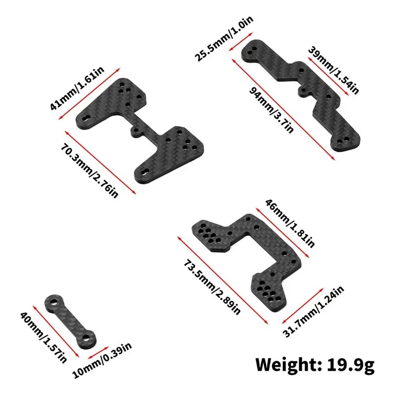 MACH-1/10 RC Carbon Fiber Front And Rear Shock Tower Set For Kyosho Optima Mid Chassis Buggy Upgrades Parts