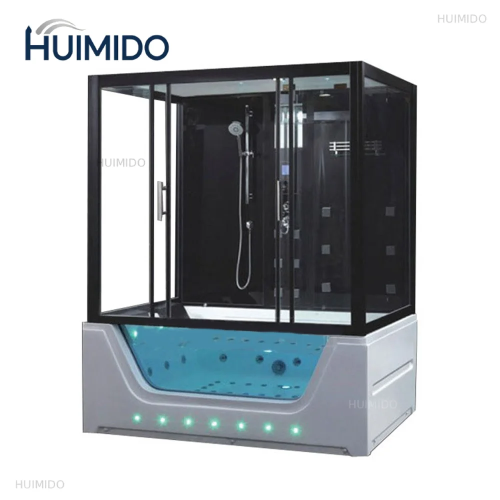 1700mm Luxury Steam Shower Cabin Multi-Functional Wet Sauna With Whirlpool Bathtub Shower Stall A-07