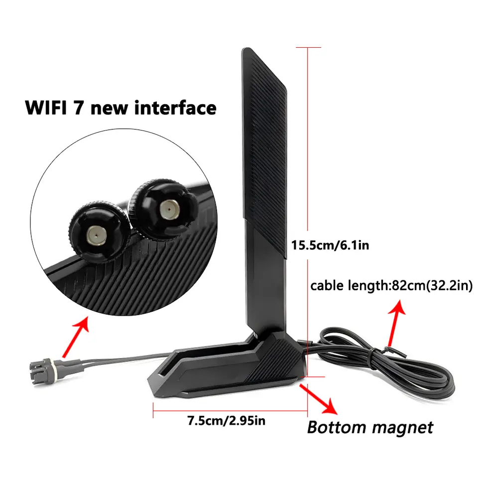 WiFi 6E 7E Wireless Signal Receiver Q-Antenna Mobile ASUS PRIME B840 B850 B860 Z890 X870 TUF GAMING B860M-PLUS GAMING B860M Z790 - 2