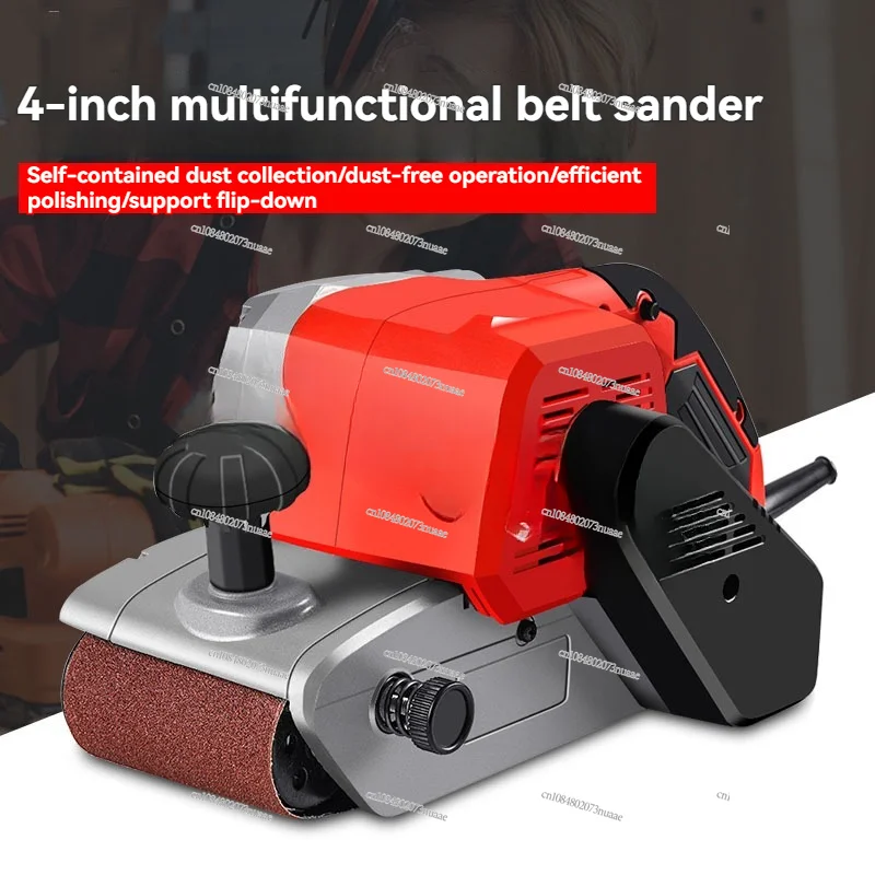 Industrial Grade Sanding Machine 4 Inch Belt Machine Household Portable Small Sandpaper Plane Polishing Polisher 220V