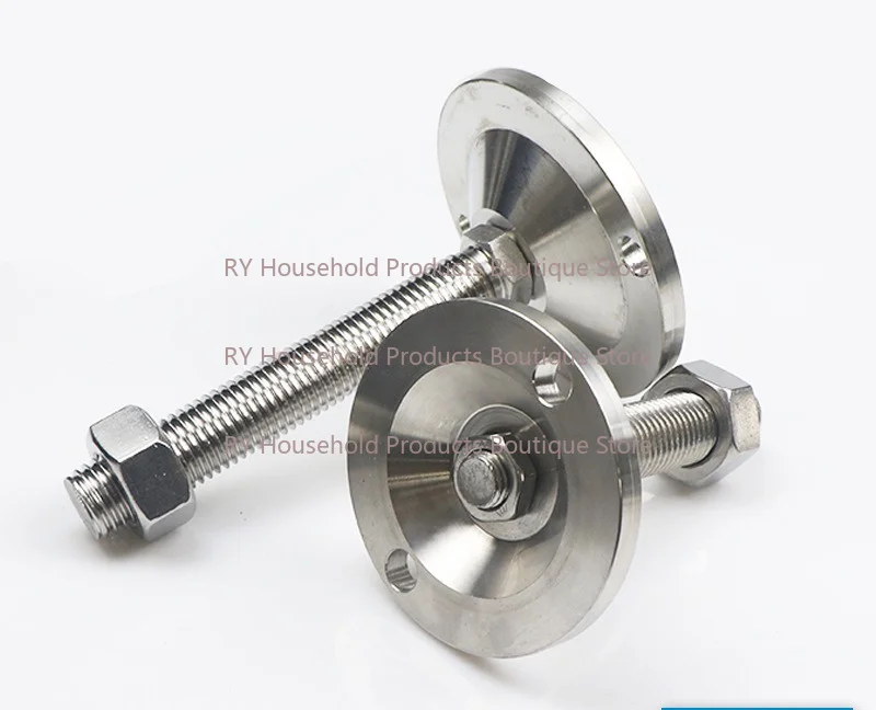 1Pcs D80 Heavy Duty 304 Stainless Steel Machine Foot Adjustable Support Foot Cup Double Hole Fixed Shoe Foot M12 M14 M16 M20 M24