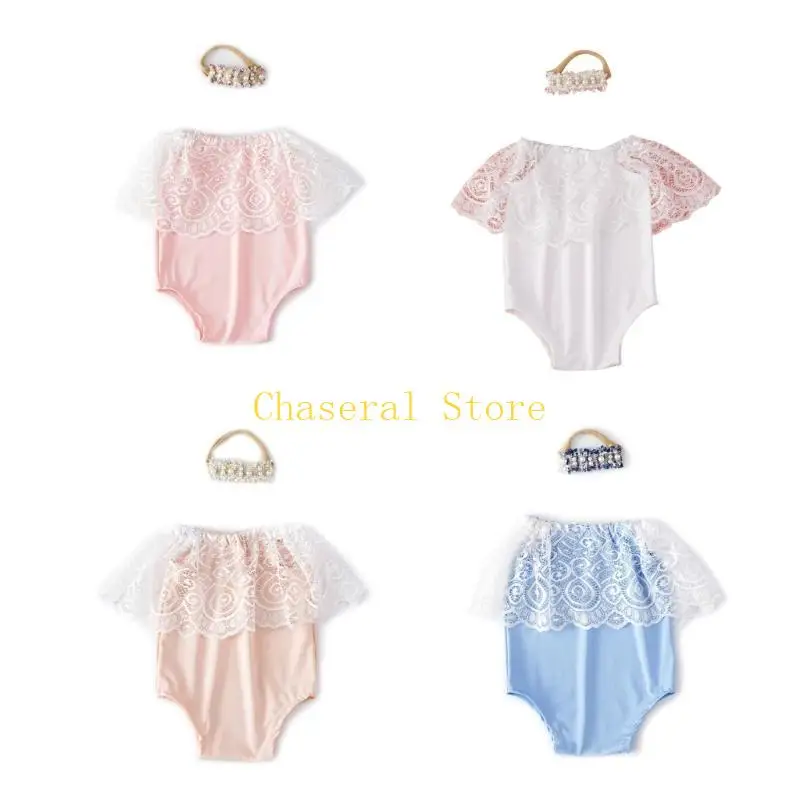 مجموعة e7ce من 2pcs romper romper و headwear girls phemsuit costume accessories props props for netbolns photoshoots