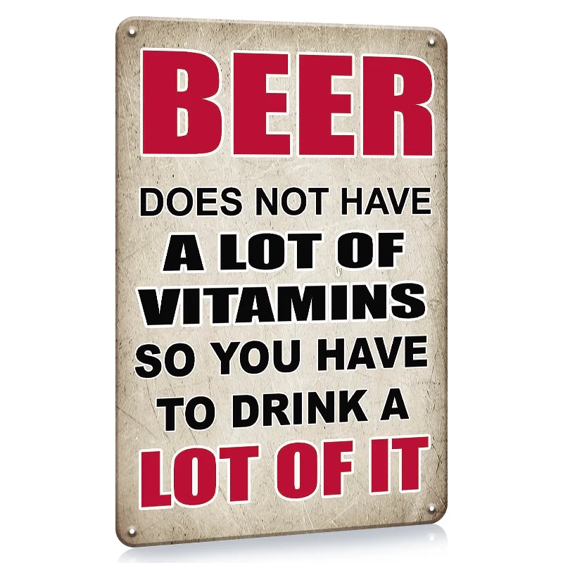 , Retro Beer Alcohol Tin Sign, Funny Sayings Bar Decor, Party Cellar Pubs Bar Decoration For Tribal Table, Beer Drinker Gift,