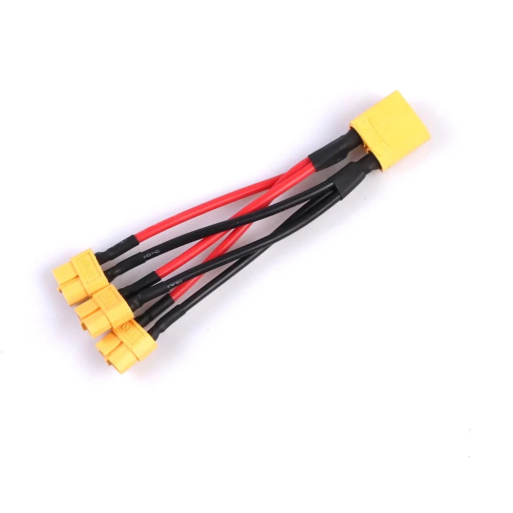 RC XT90 to XT60 1 to 2 1 to 3 Parallel Battery Connector Cable Dual Extension Y Splitter Silicone Wire for RC Battery ESC
