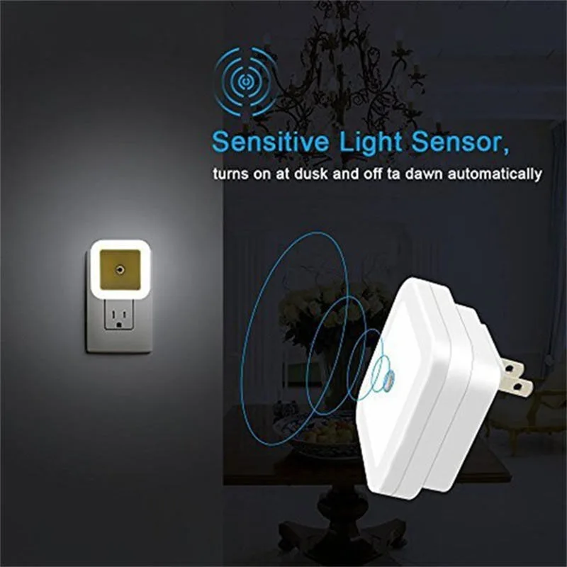 Wireless LED Night Light Mini Cute Wall Plug-in Auto Sensor Bedside Lamp For Bedroom Kid\'s Room Hallway Corridor Stairs EU Plug