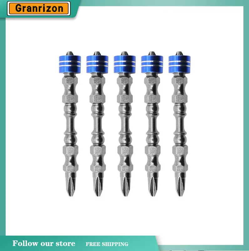 5pcs/10pcs PH2 Magnetic Screwdriver Bits 1/4 Inch Hex Shank Drywall Cross Bits Set Tools 65mm 100mm Multiple Sizes