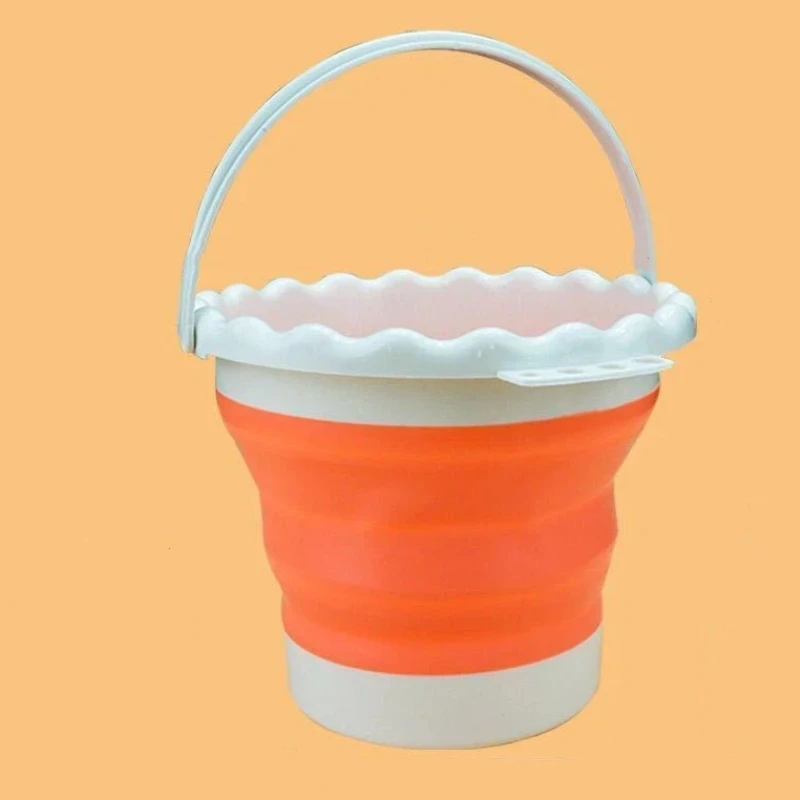 Collapsible Watercolor and Gouache Brush Washing Bucket Paint Brush Cleaner Cup Round Bucket Art Students Paint Brush Washers view 5