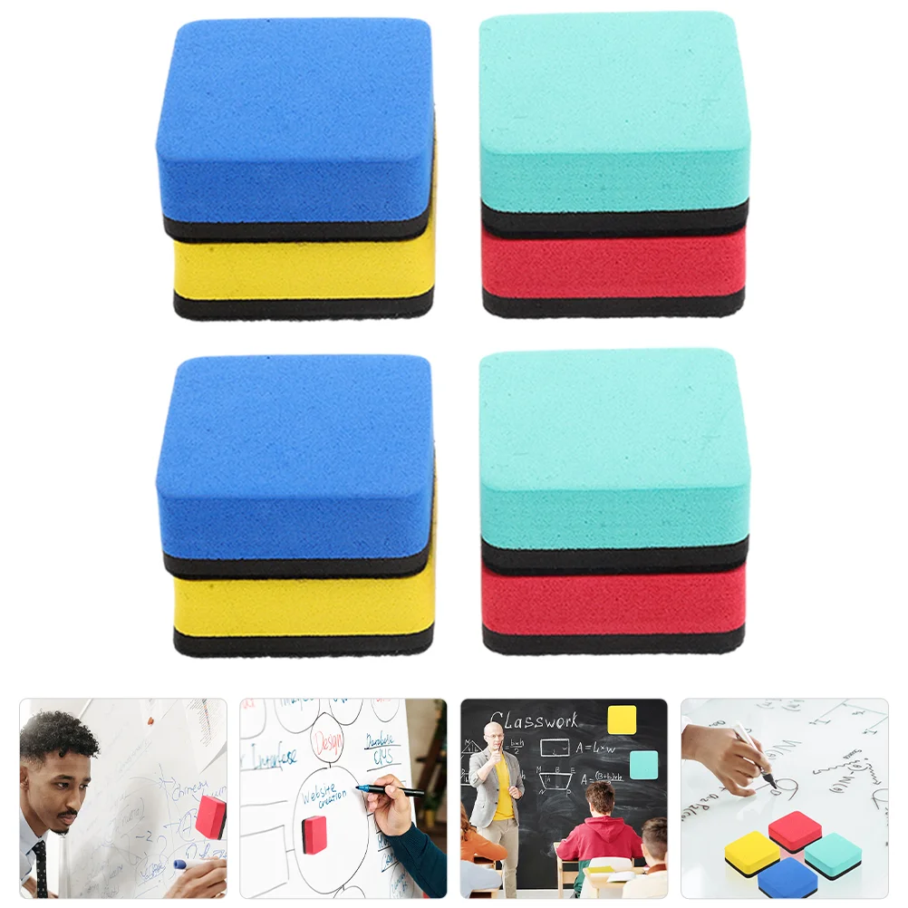 8 Pcs Magnetic Dry Erase Eraser Whiteboard Glass School Office 8pcs Erasers Eva for Home Wiper Portable Teacher Gift