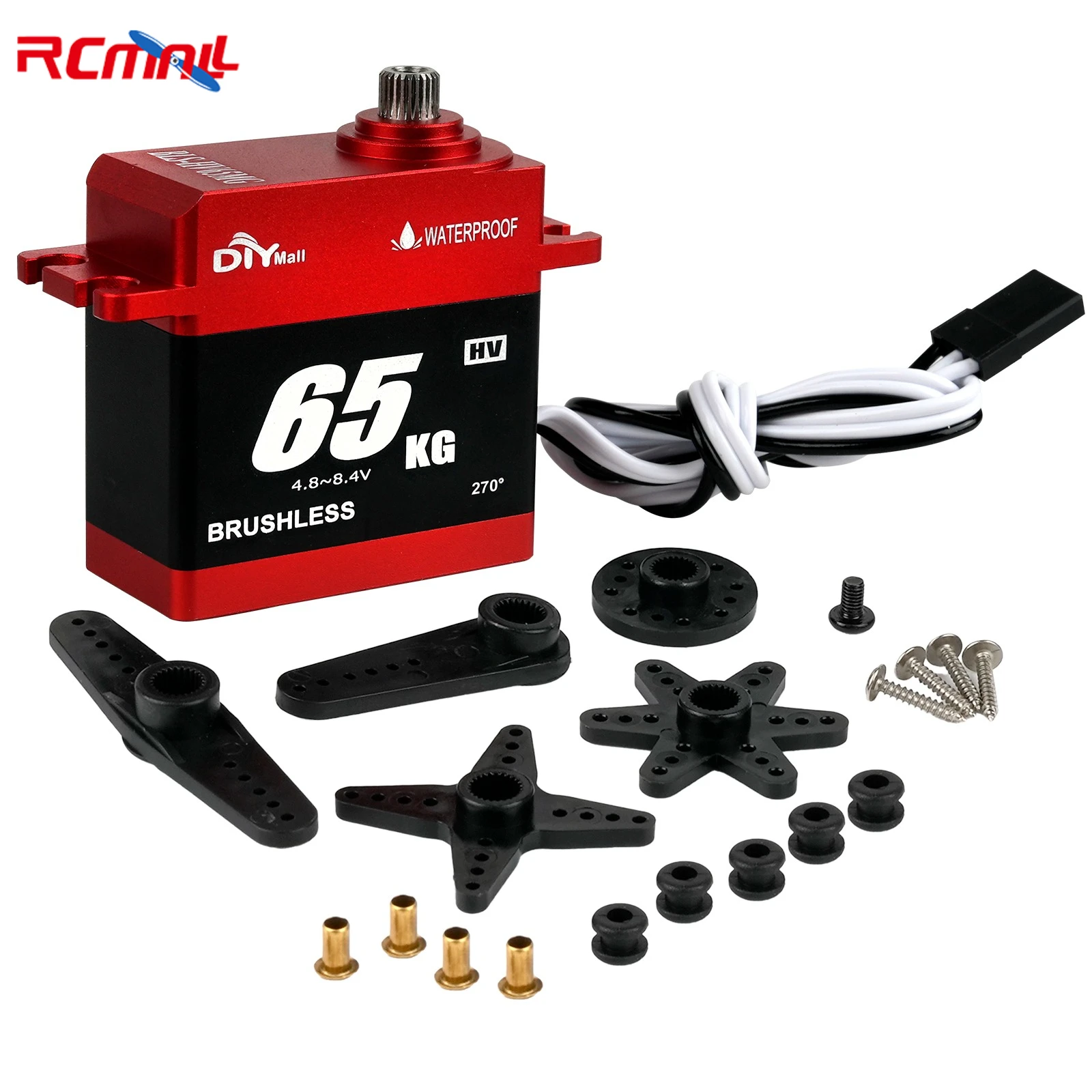 Digitales RC-Servo mit hohem Drehmoment, bürstenloser Servomotor, wasserdicht, Ganzmetall-Hochspannung, 4,8–8,4 V, Lenkservo für 1:8 1:10 RC-Auto – Detail 7