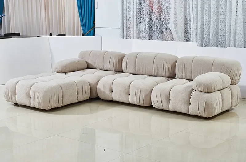 #Modern 2PCS Compressed European Style Modular Chameleon Sectional Sofas New Living Room Furniture Set Corner Feature for Hotels