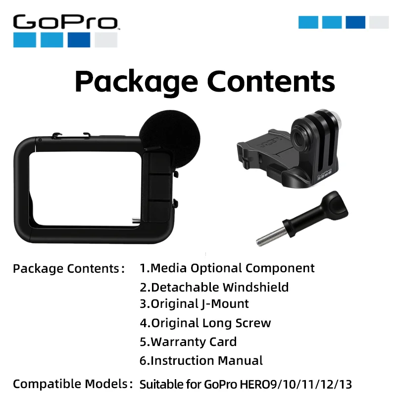 For GoPro  HERO13  12  11/10/9 Black Media Mod component outer frame noise reduction microphone official accessory