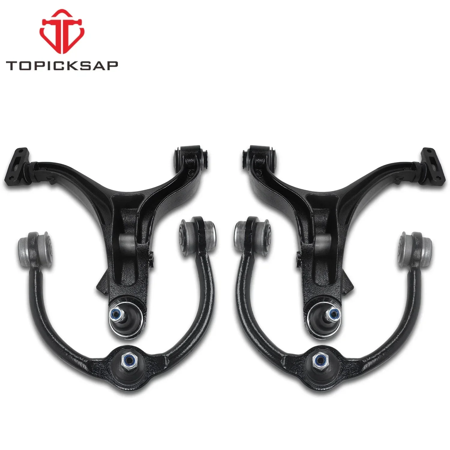 TOPICKSAP 4Pcs Front Upper Lower Control Arm w/Ball Joint Suspension Kit for Jeep Commander 2006-2010 Grand Cherokee 2005-2010