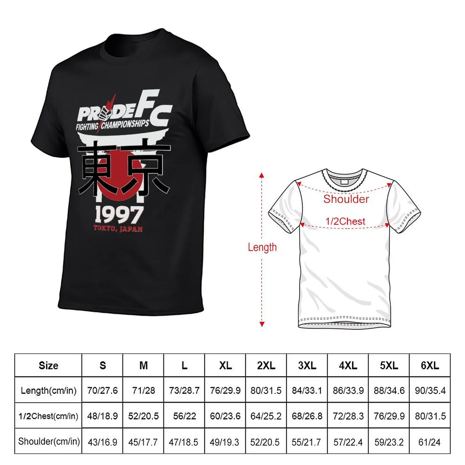 Pride FC Vintage 1997 Tokyo Japan T-Shirt Short sleeve tee aesthetic clothes customizeds anime shirts men