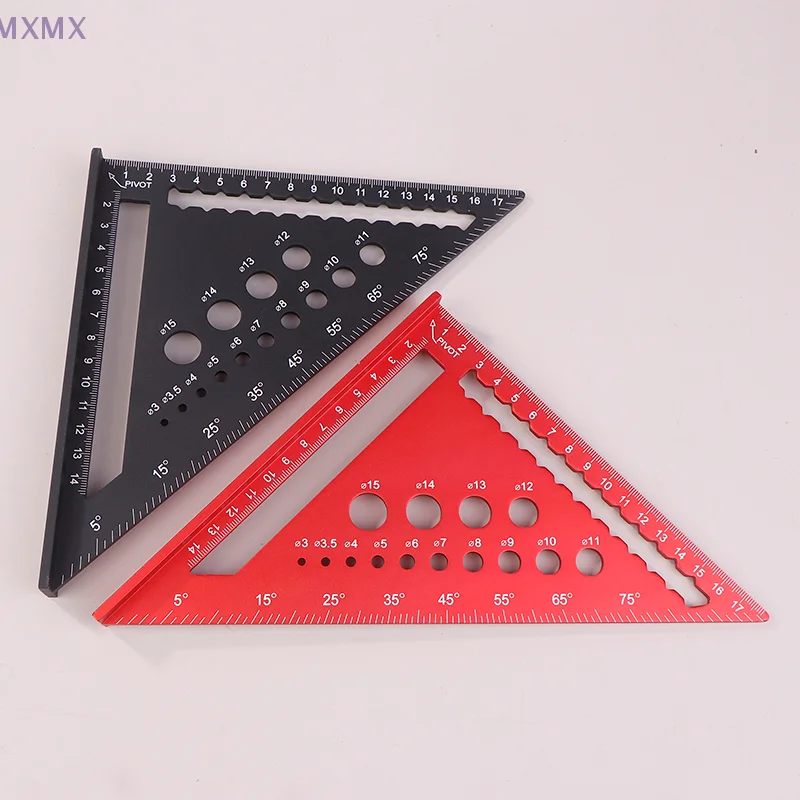 90°Aluminum Alloy Triangle Ruler 7 Inch Metric Measuring Angle Ruler Gauges For Woodworking Building Framing Tools