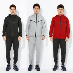 Custom LOGO High Quality Plus Size Unisex  Blank Tracksuit Set Plain Sportswear Jogging Tracksuit Hoddies Men