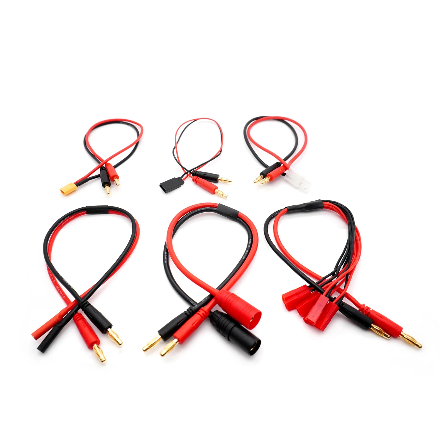 30CM JST EC3 EC5 XT60 XT90 MPX TRX AS150 T Charge Lead to 4.0mm Banana Plugs Silicone Charge Cable For RC B6 Charge Lipo Battery