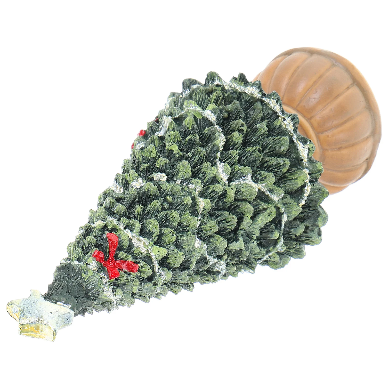 

1pcs Mini Christmas Tree Decoration Resin Desktop Xmas Tabletop Holiday Decor Small Pine Statue Festive Centerpiece