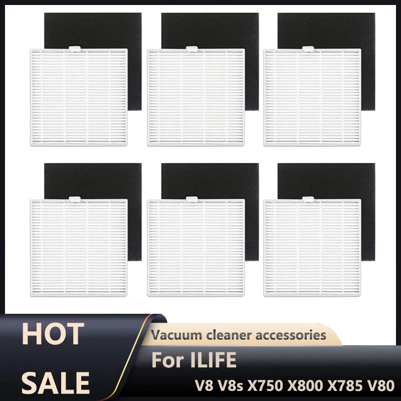 مرشحات HEPA ل ILIFE V8 V8s X750 X800 X785 V80 جهاز آلي لتنظيف الأتربة أجزاء مرشحات الإسفنج استبدال #1