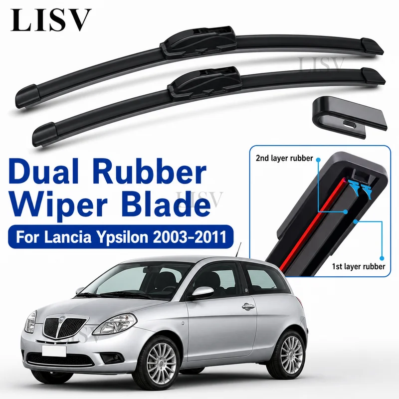 For Lancia Ypsilon 2003-2011 Front Windshield Wiper Blades 2pcs Windscreen Window Accessories Replacement Set