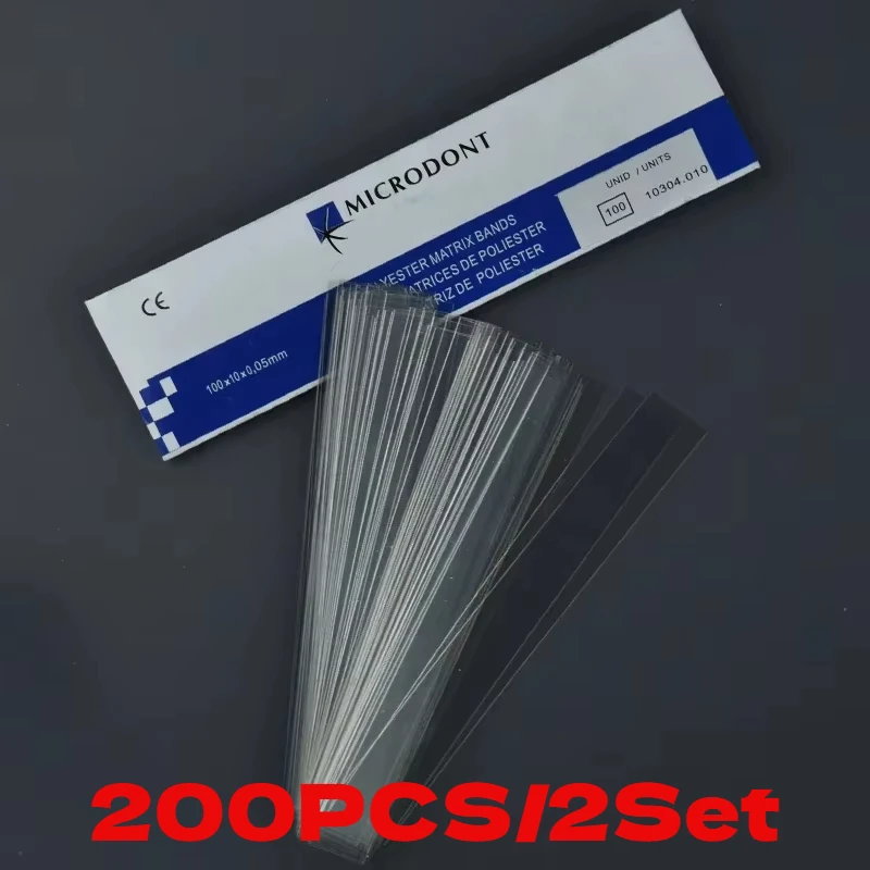 

200Pcs Dental Interdental Spacer Disposable Polyester Film Forming Sheet Dental Whitening Tools 100*10*0.05Mm
