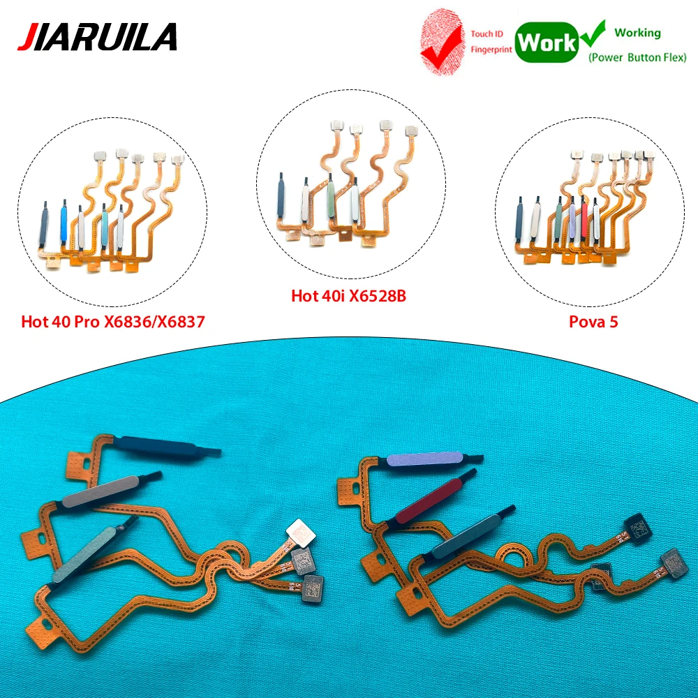 Fingerprint Sensor Home Return Key Menu Button Flex Ribbon Cable For Infinix Hot 40 Pro 40i Pova 5 X6836 X6837 X6528B