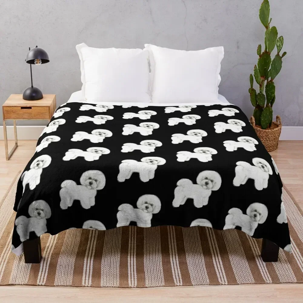 Bichon Frise dog Throw Blanket Warm Napping Blanket for Office Couch Bed