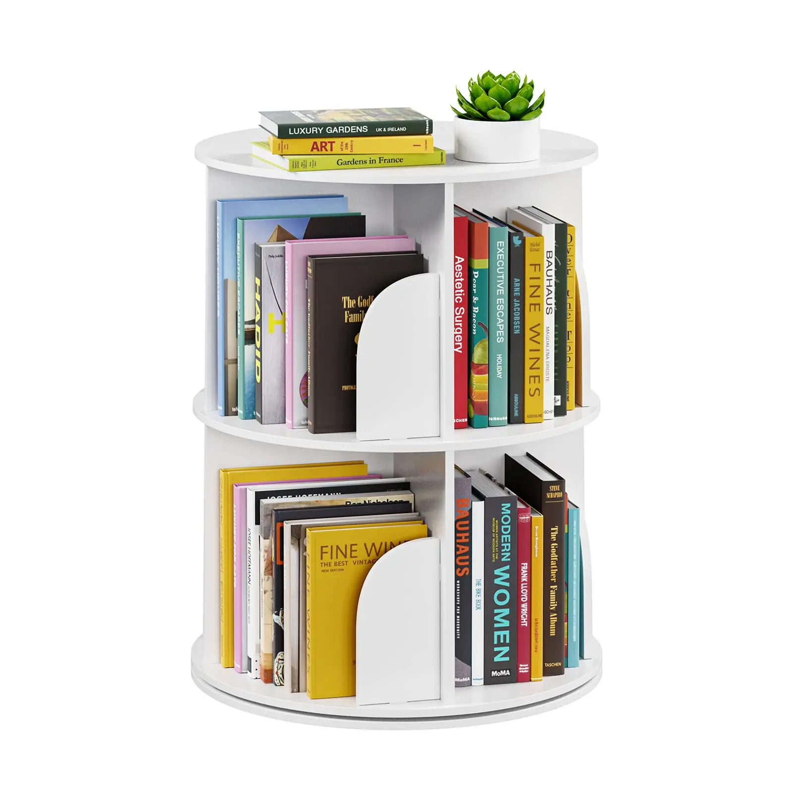 360 Degree Book Shelf display stand Stable Bookcase Shelf Storage cabinet Large Round Rotating bookcase Removable Book shelf