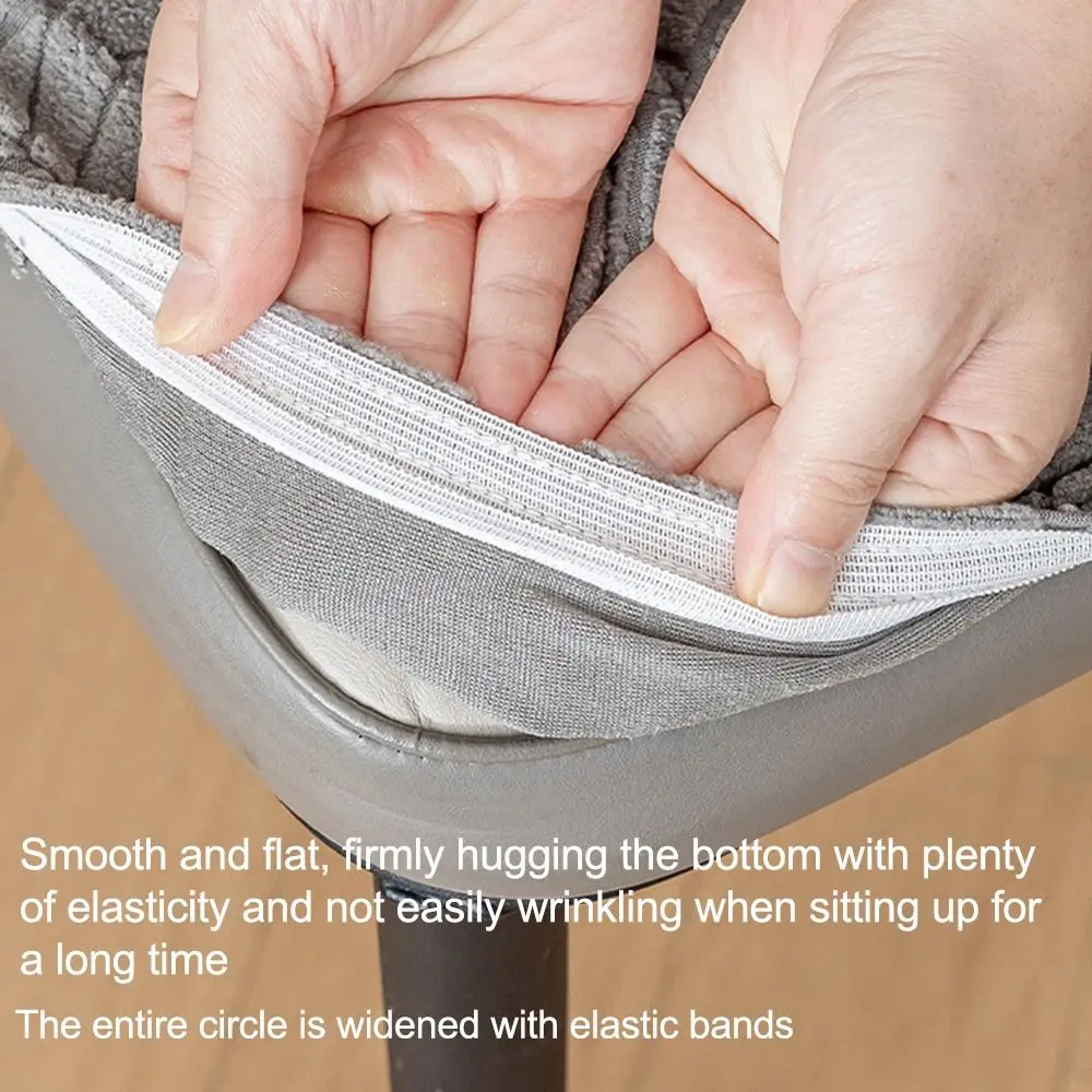 Leaf Pattern Curved Chair Cover Stretchable Elastic Band Restaurant Stool Cover Dust-proof Soft Seat Protectors for Dining Room