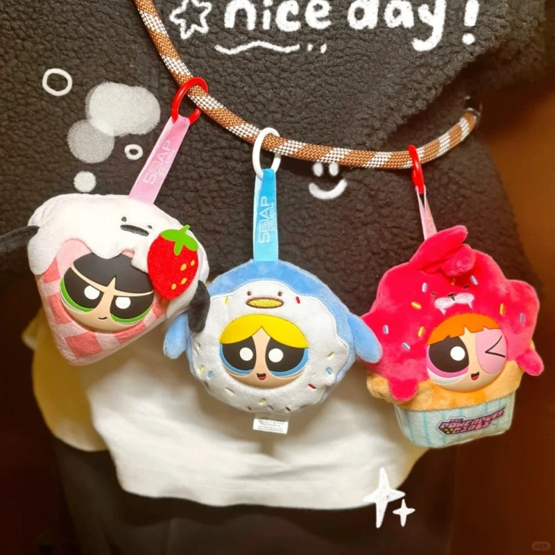 جديد Hot البيع Powerpuff الفتيات الشرطة الخبز ورشة عمل صندوق أعمى أفخم قلادة زهرة فقاعة الشعر قلادة الهدايا اللعب