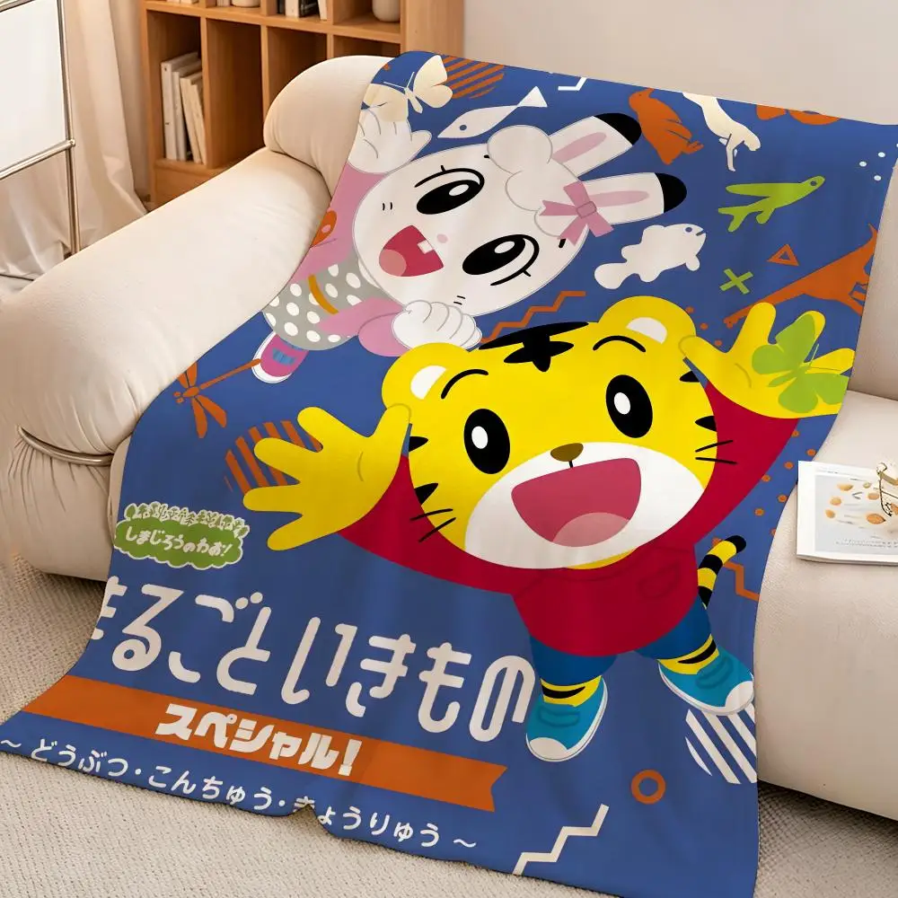 Cartoon S-Shimajiro Japanese Kids Learning Classic Throw Soft Warm Flannel Blanket Lightweight for Sofa Bed Couch Travel Adults