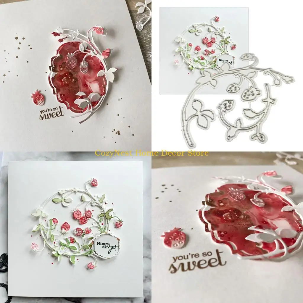 92MF Strawberries Metal Cutting Dies Stencil Scrapbooking DIY Album Stamp Paper Card