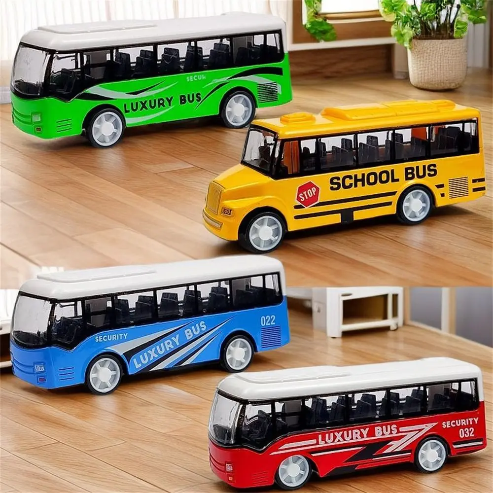 Voertuigmodel Legering Busmodel Hoge imitatie ornamenten Trek auto Busvorm Automodel Schoolbus Model Collectie Speelgoed