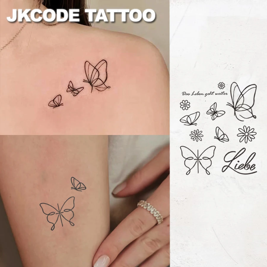 

Waterproof Semi-permanent Tattoos, MINIMAL TATTOO Hands,ute Temporary Tattoos, German - Love，Lasts 1-2 Weeks, Tattoo For Woman