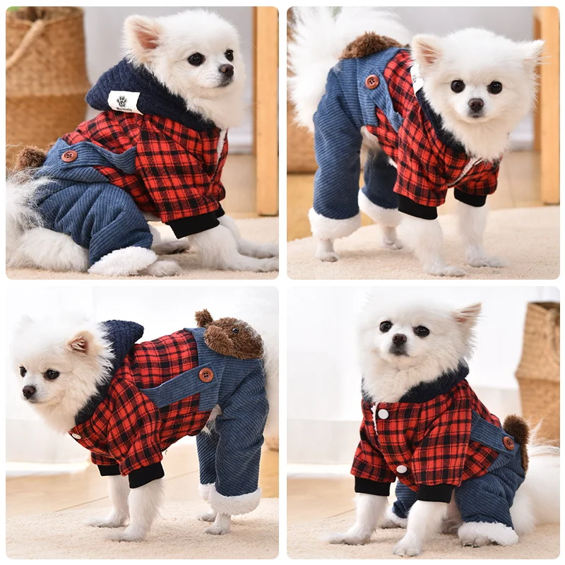 1pc Cozy Pet Jumpsuit - Padded Dog Coat for Autumn and Winter - Warm, Soft, and Comfortable Pet Clothing for Small to Large Bree