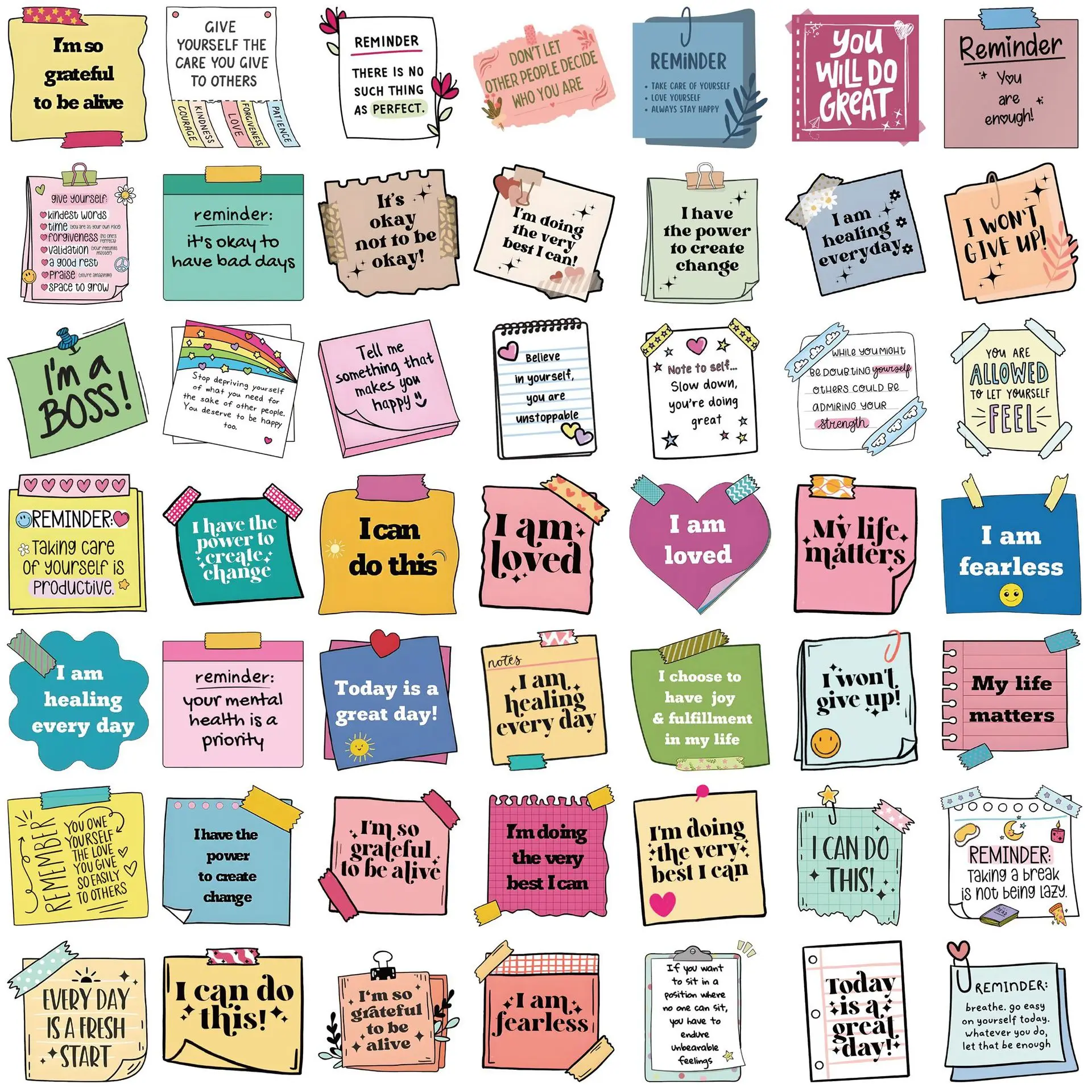 50 قطعة ملصقات عبارة إنجليزية ملهمة إبداعية يمكنك صنعها بنفسك دفتر القصاصات جيتار دراجة سكوتر ملصق مضاد للماء على الجدران