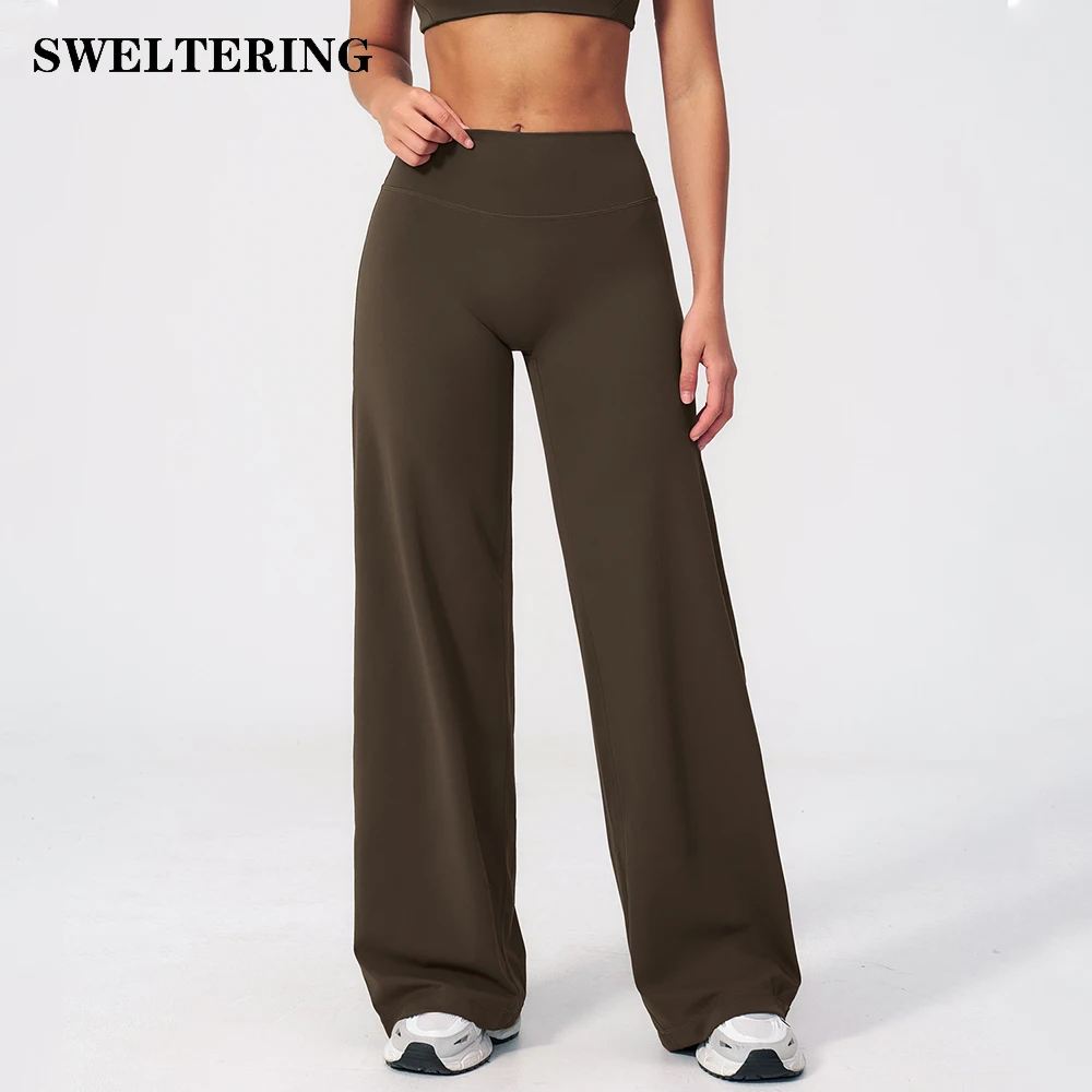Women High-Waist Flared Yoga Pants Wide Leg Breathable Fitness Pants Pilates Sports Bell Bottom Trousers Female Gym Sports Pants