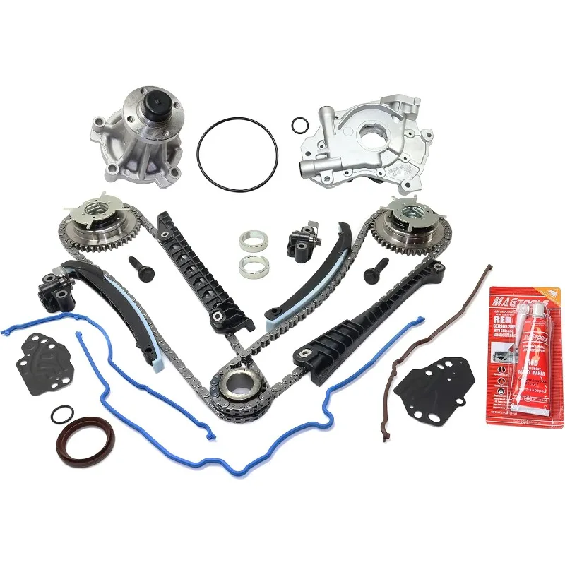 

Garage-Pro Timing Chain Kit W/Oil Pump, and Water Pump fits SOHC 5.4L Replacement for F-150 2004 2005 2007 2008 F-250 Super Du